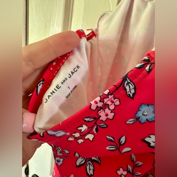 Janie and Jack Dodgeball Floral Halter Swimsuit, Girls 7 - Picture 5 of 5